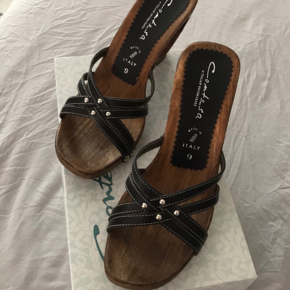 Contesa Black handcrafted sandals size 9…they run small, like an 8.